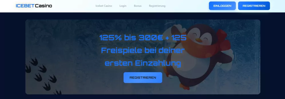 Icebet Casino – 125% bis 300 € + 125 Freispiele Willkommensbonus